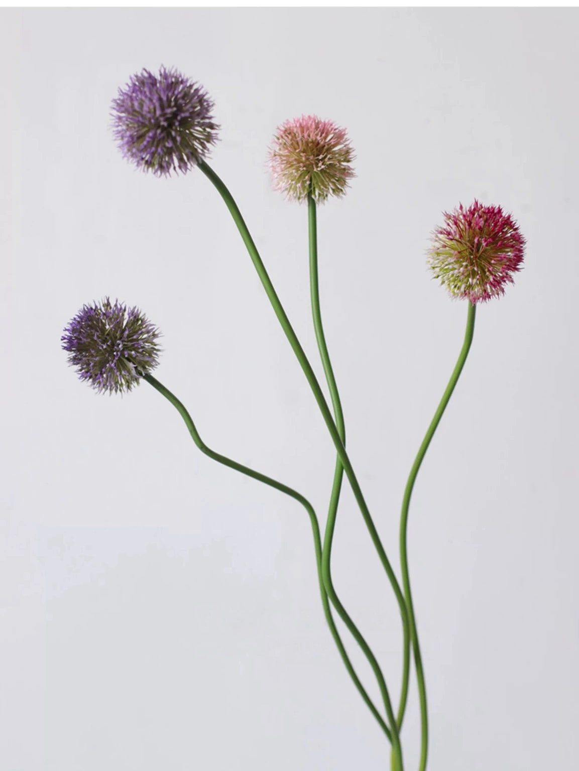 Assorted faux allium stems in mixed colours