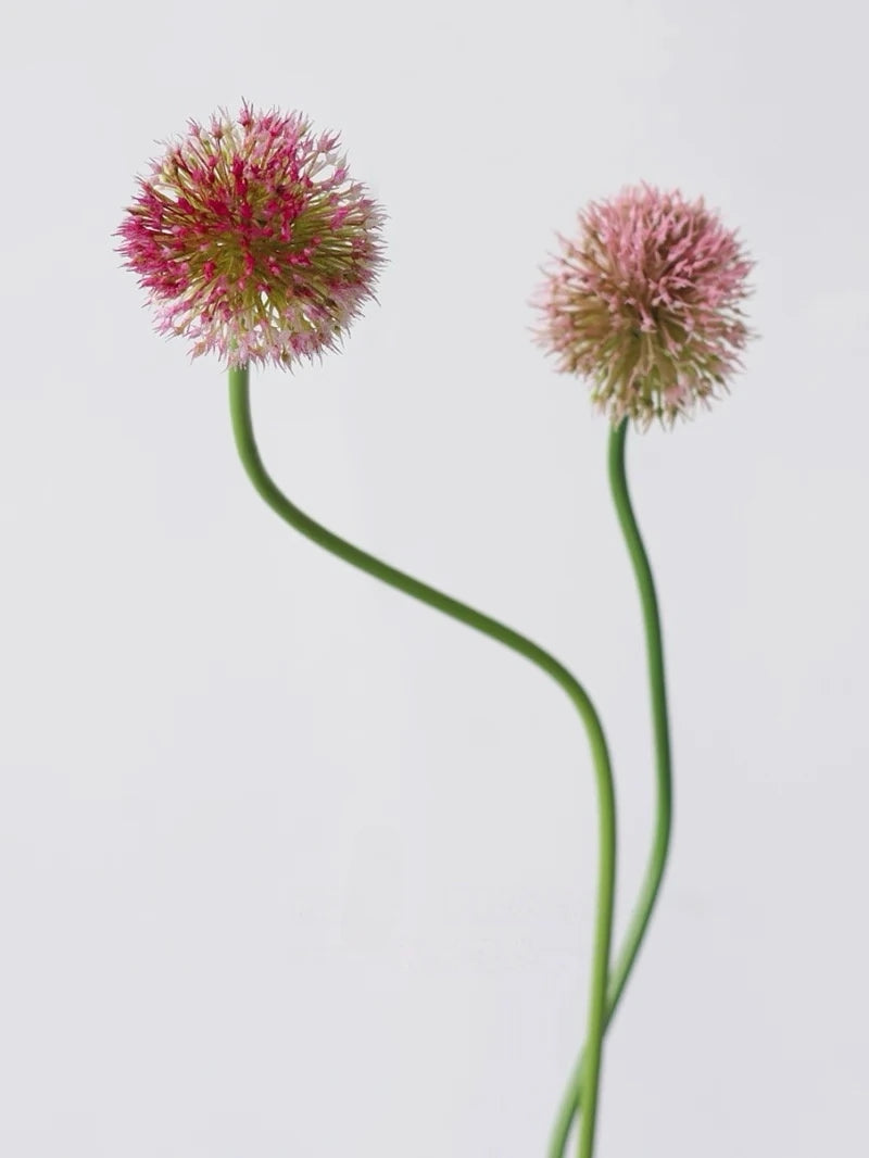 Pink faux allium stems together