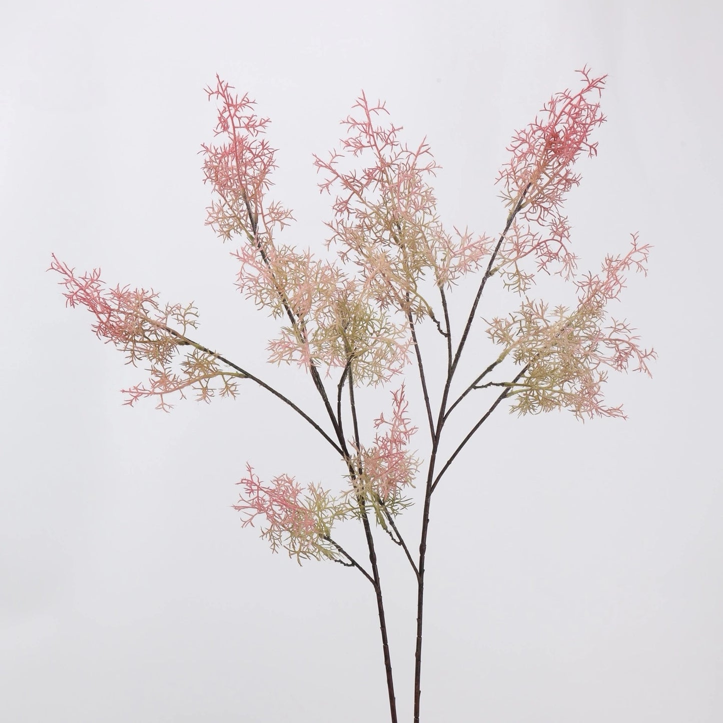 Pink faux asparagus fern branches