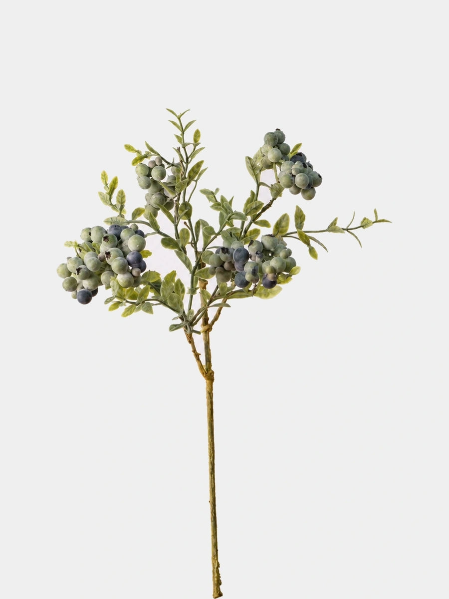 Faux berry spray in grey green – 38 cm