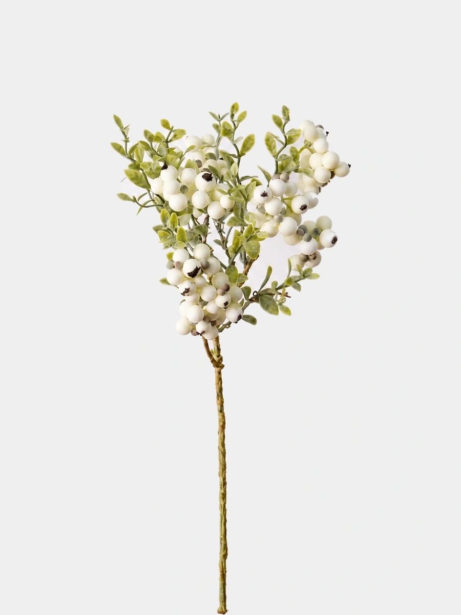 Faux berry spray in white – 38 cm