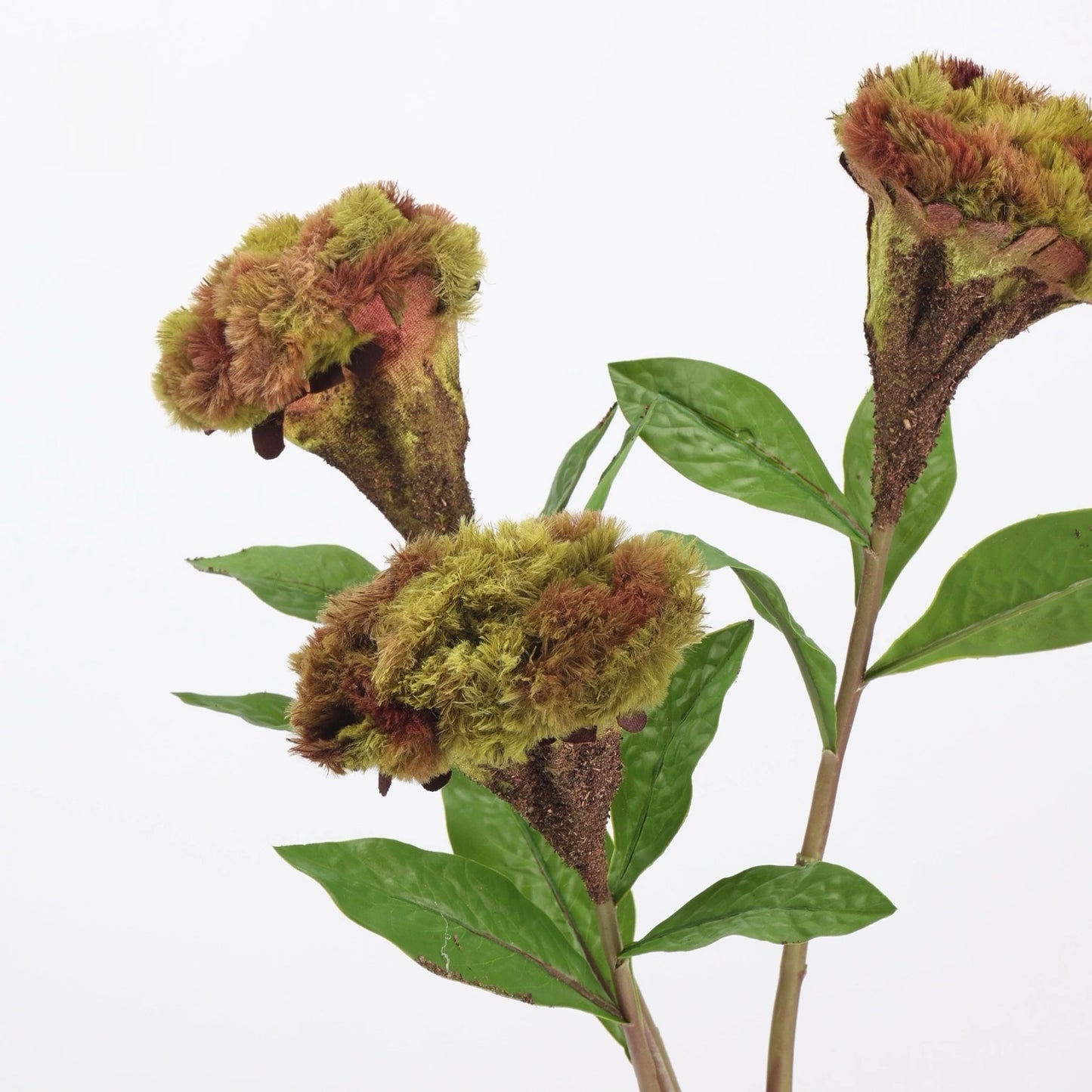 Autumn faux celosia flower detail