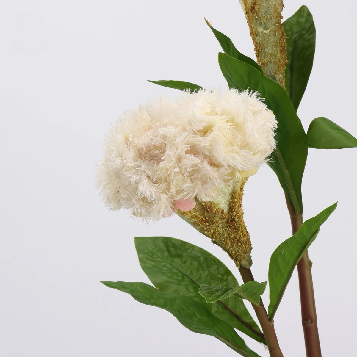 Cream faux celosia flower detail