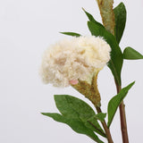Cream faux celosia flower detail