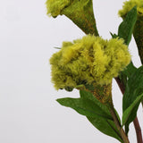 Green faux celosia flower detail
