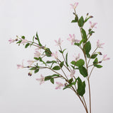 Pair of light pink faux clematis flower stems