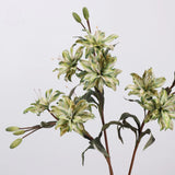 Green faux double lily flower detail