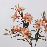 Orange faux double lily flower detail