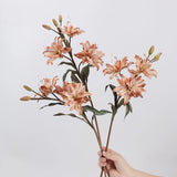 Orange faux double lily flower stems