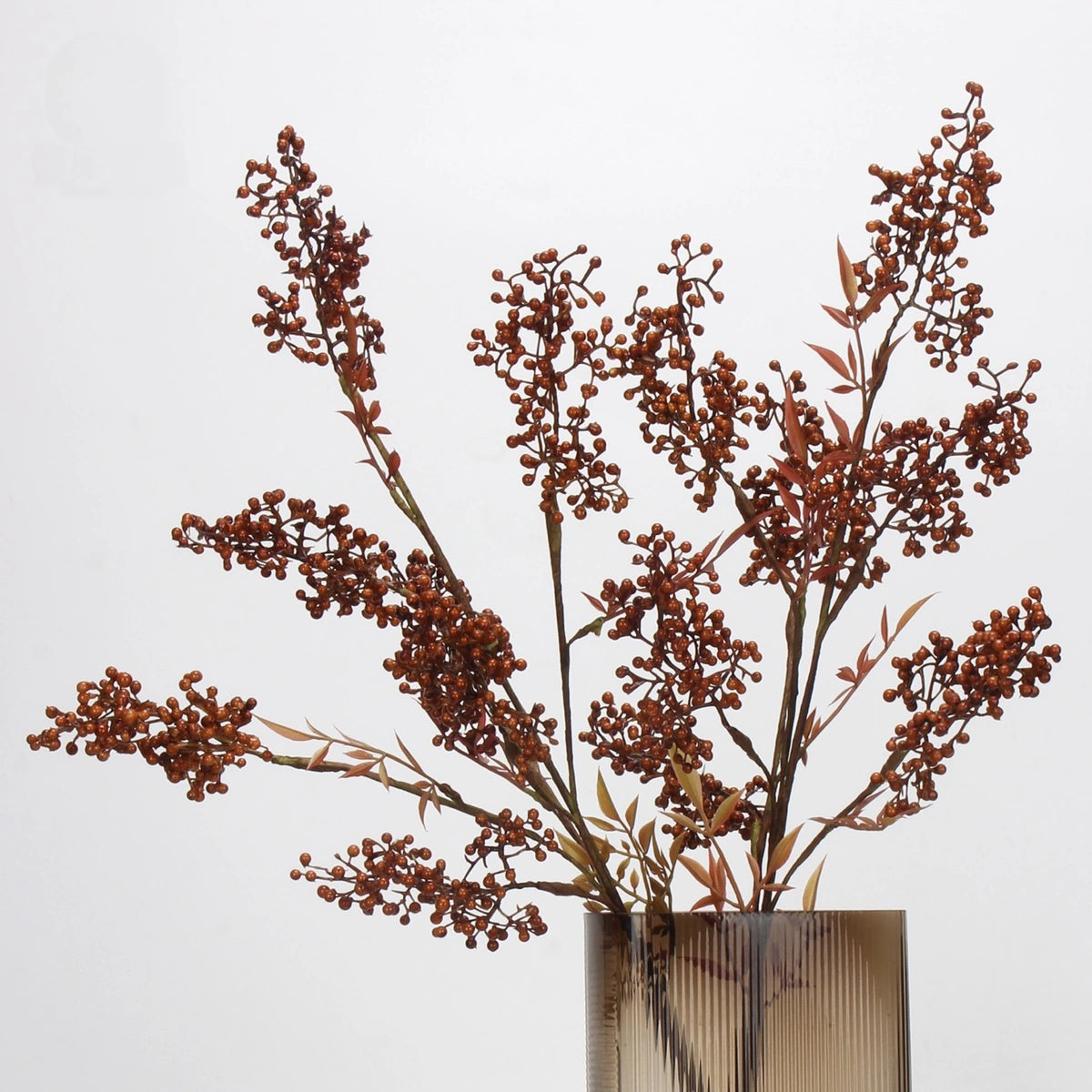Faux holly berry branch – natural 3
