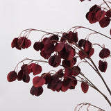 Burgundy faux lantern pod branch detail