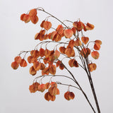 Orange faux lantern pod branch full view