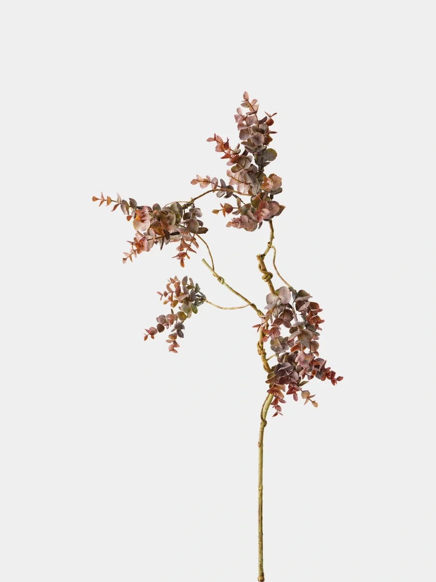 Faux purple red money leaf vine branch, full stem