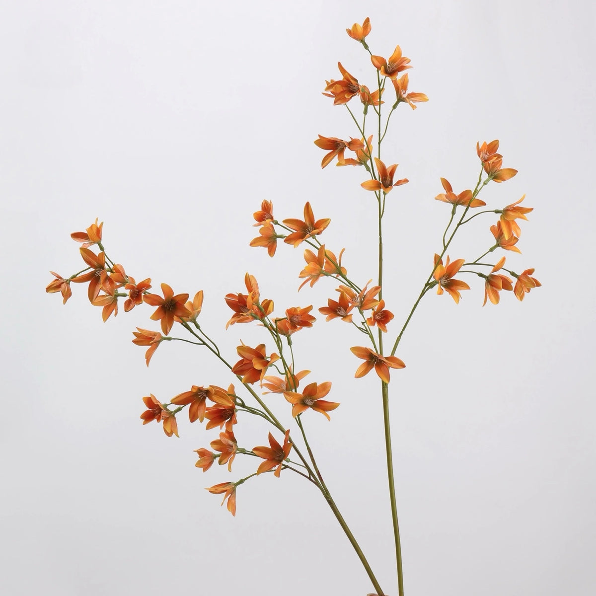 Orange faux flowering branch 88 cm