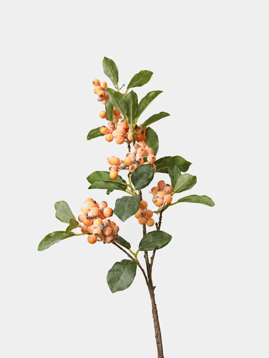 Faux small berry branch in orange, 59 cm