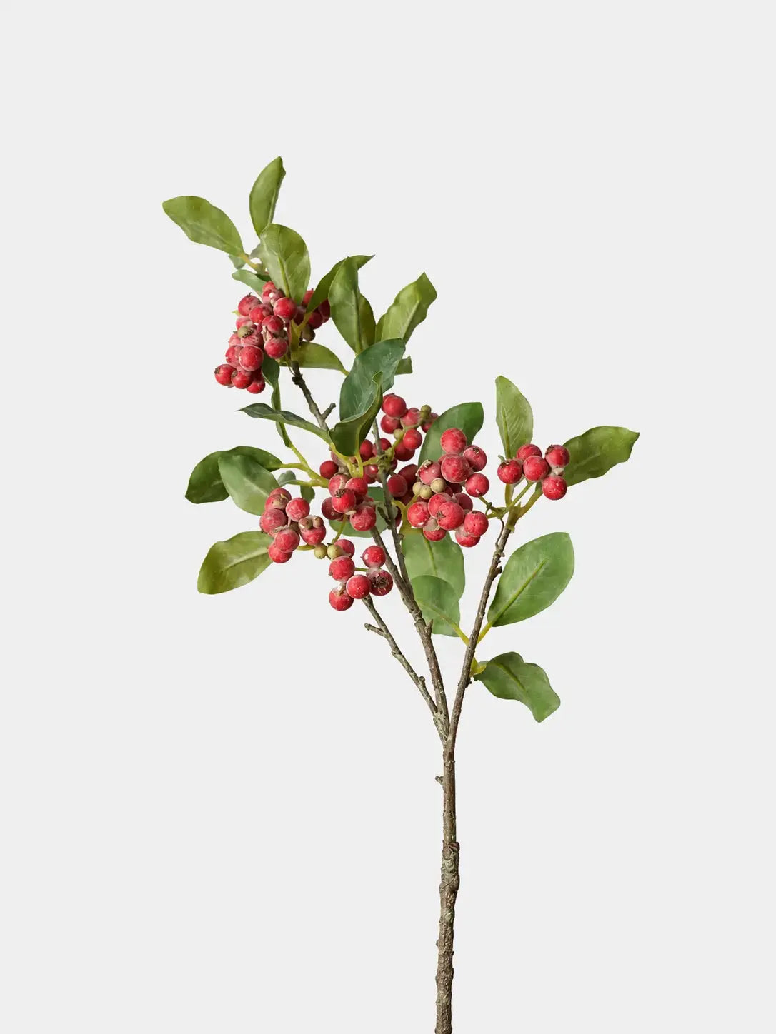 Faux small berry branch in red, 59 cm