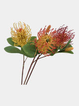 Faux small pincushion flower stems in assorted colours