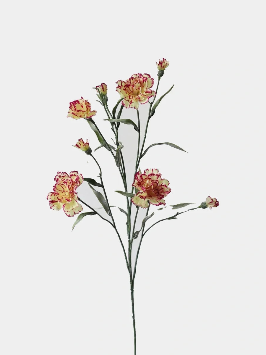 Faux spray carnation yellow red main
