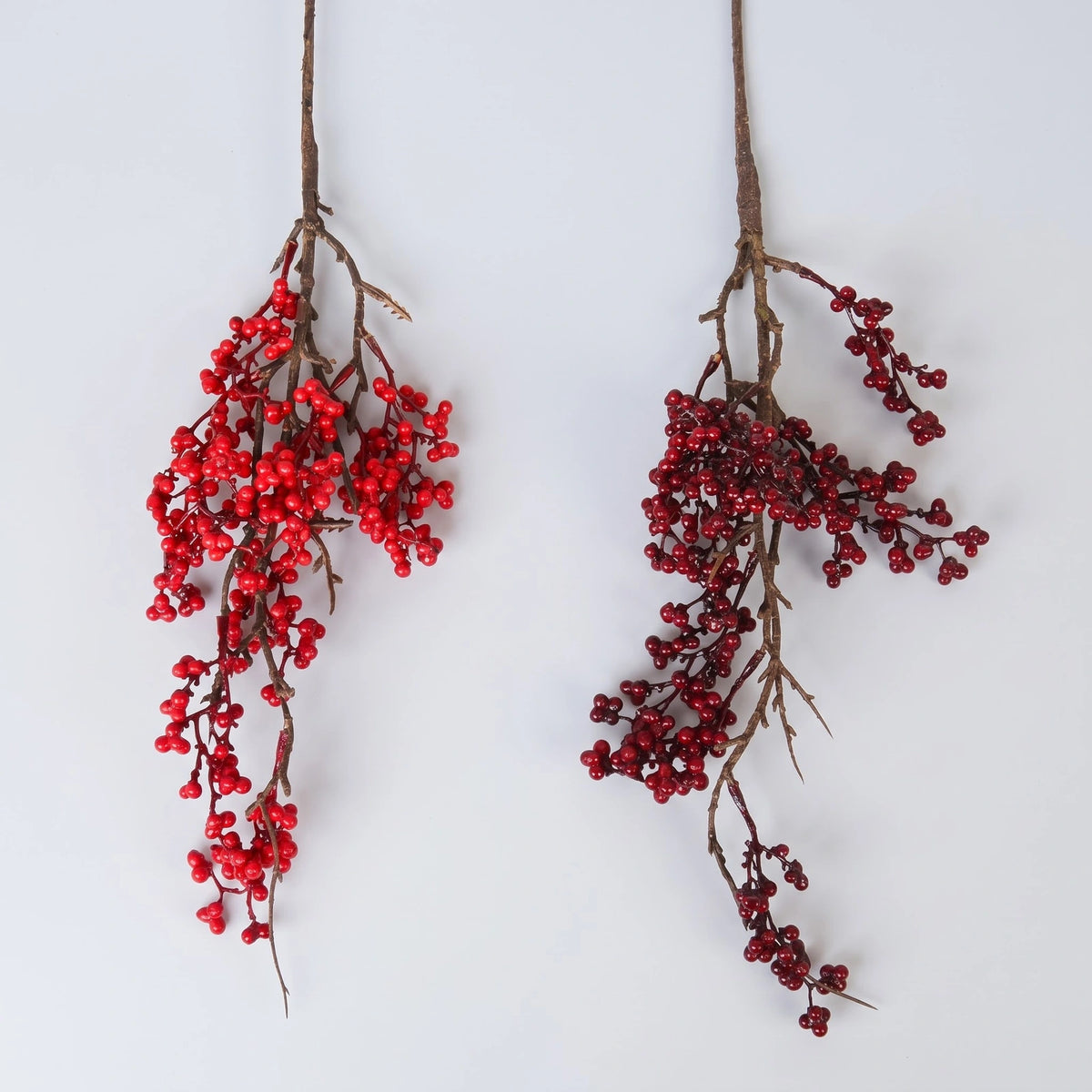 Faux winterberry branch, 66 cm - colour comparison