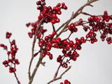 Faux winterberry branch, 66 cm - dark red detail