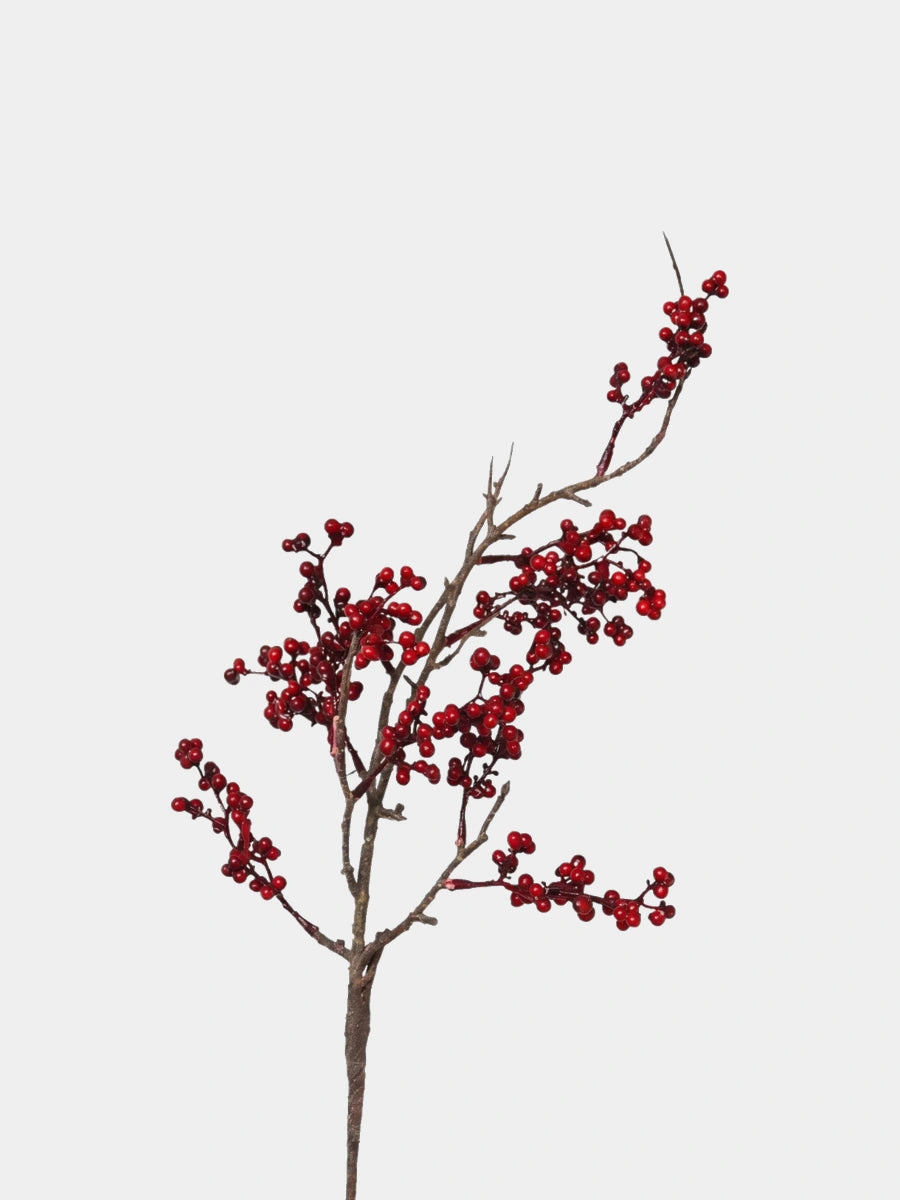 Faux winterberry branch, 66 cm - dark red main