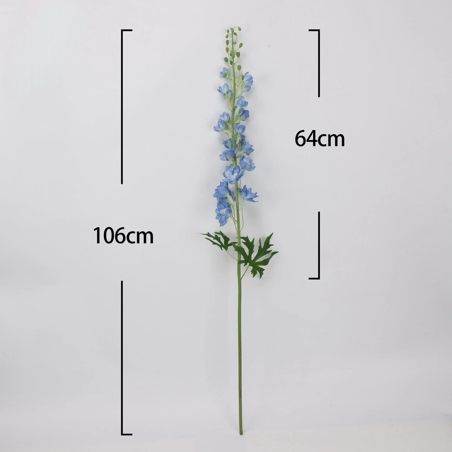 Large artificial delphinium stem 106 cm tall with 64 cm flower section