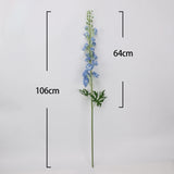 Large artificial delphinium stem 106 cm tall with 64 cm flower section