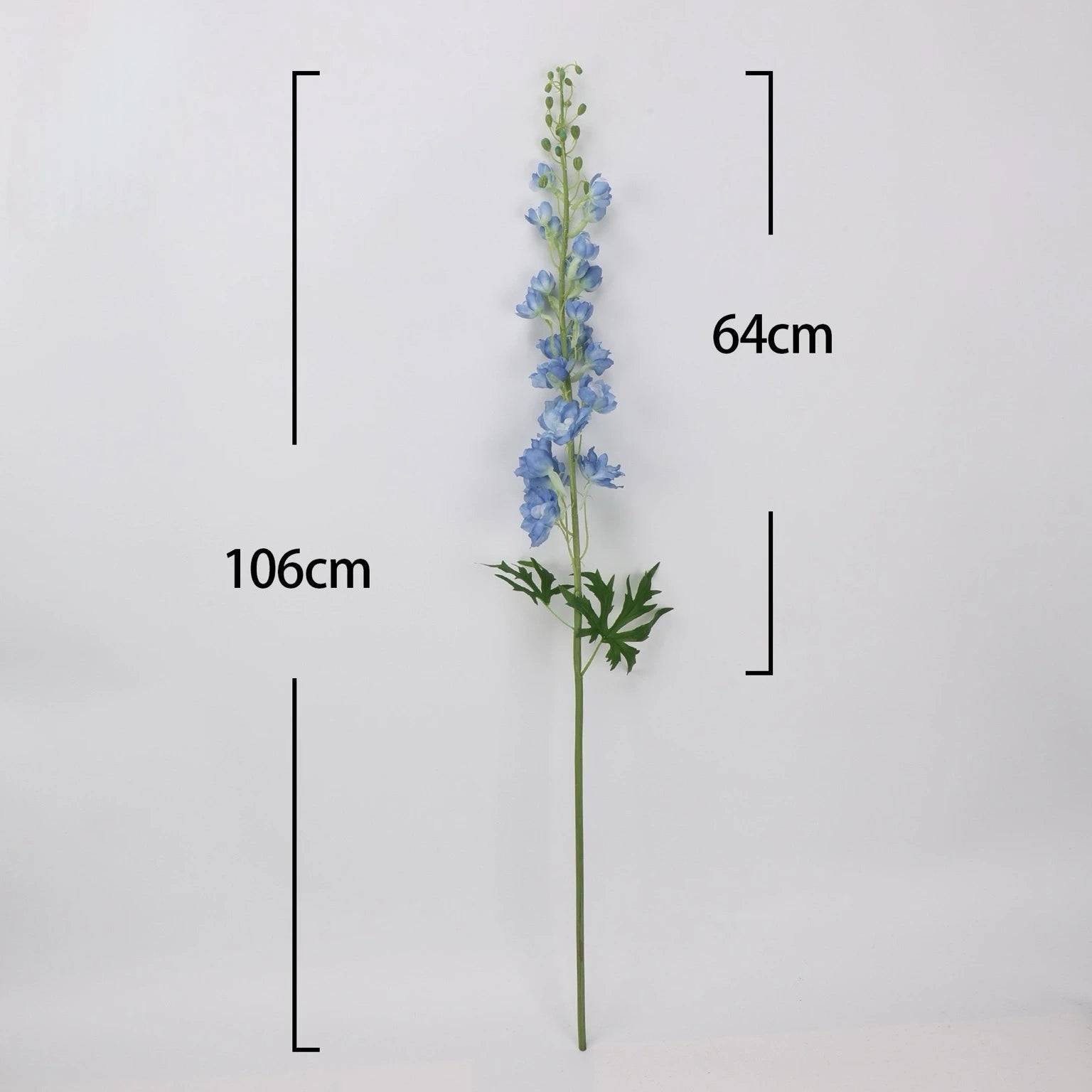 Large artificial delphinium stem 106 cm tall with 64 cm flower section