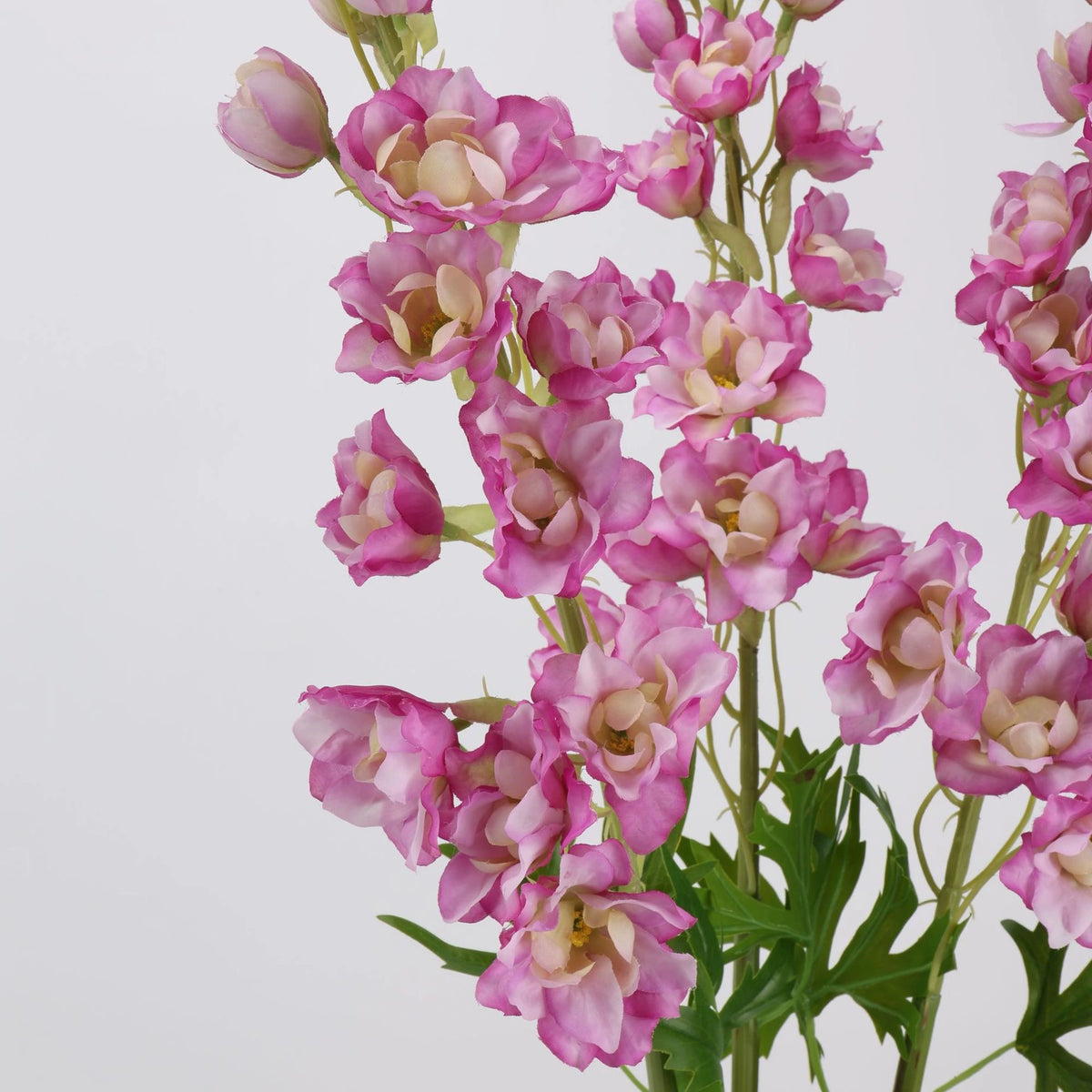 Pink Real Touch artificial delphinium flower detail