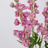 Pink Real Touch artificial delphinium flower detail