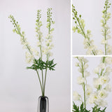 White Real Touch artificial delphinium flower detail