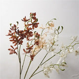 Faux autumn butterfly orchid flowers in three colours