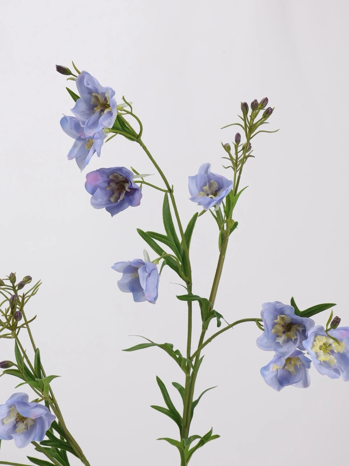 Blue real touch faux delphinium flower detail
