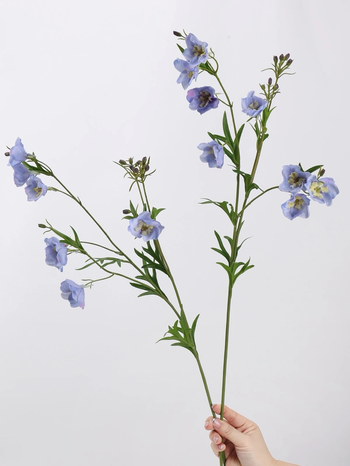 Real touch faux delphinium flower stem in blue