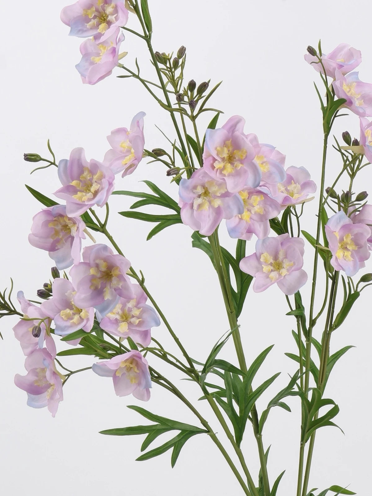 Pink real touch faux delphinium flower detail