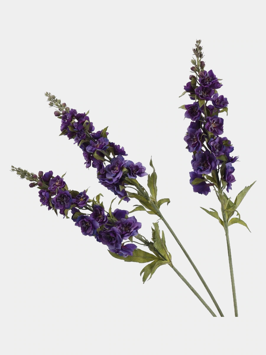 Dark Purple Real Touch double delphinium bouquet view