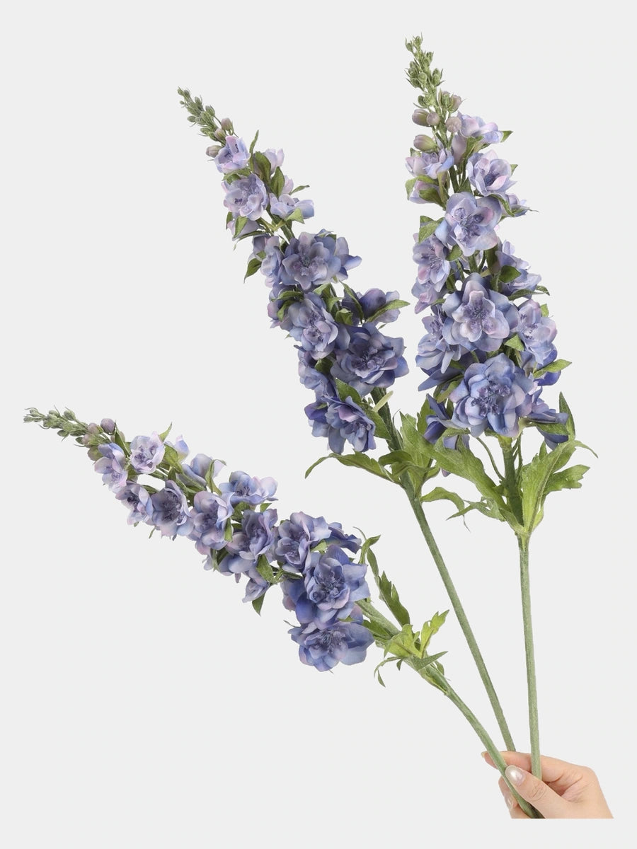 Light Blue Real Touch double delphinium bouquet view
