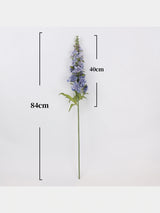 Real Touch double delphinium single stem size guide, 84 cm overall and 40 cm flowering section