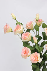 Real Touch lisianthus peach petal and foliage detail
