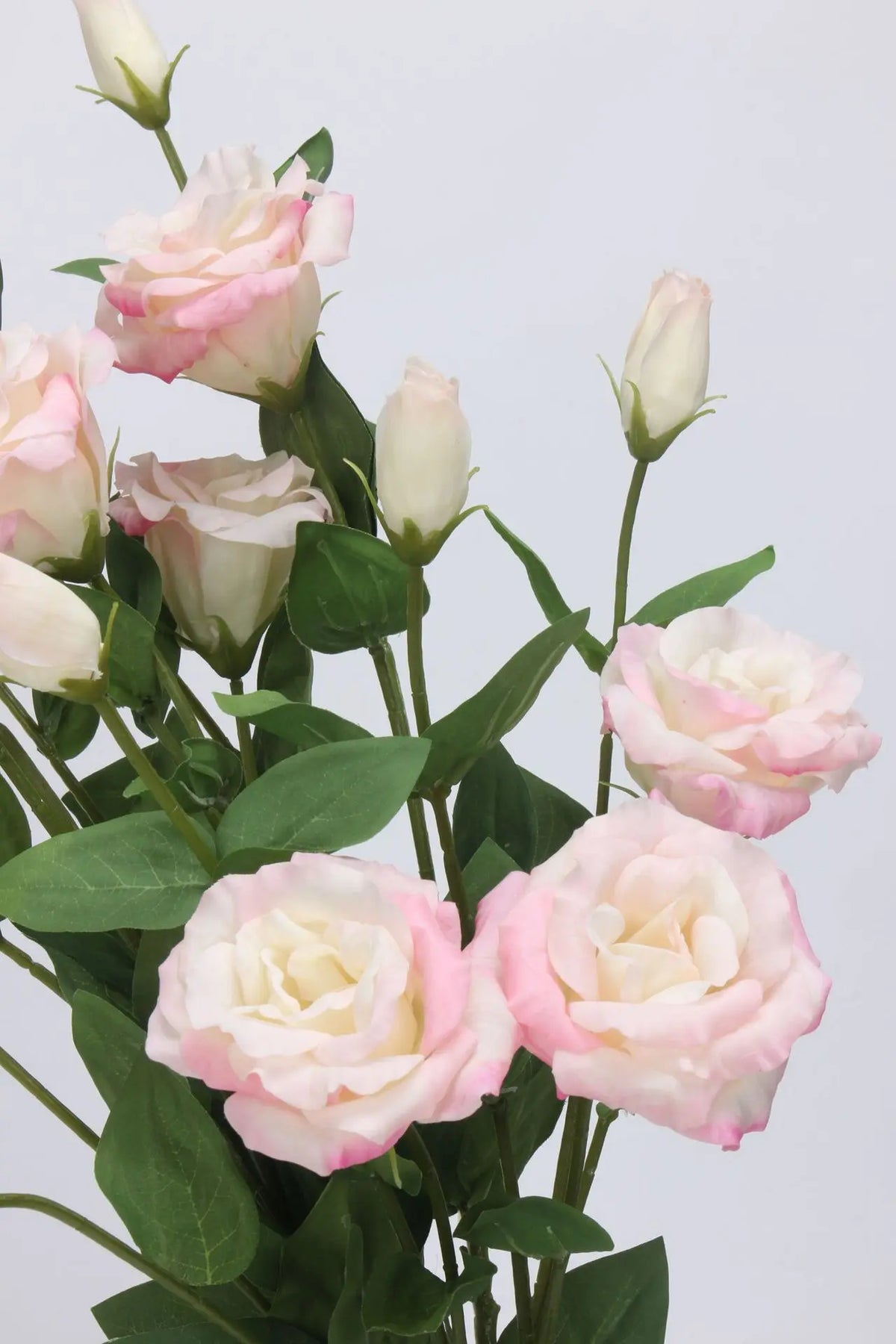 Real Touch lisianthus pink petal and foliage detail