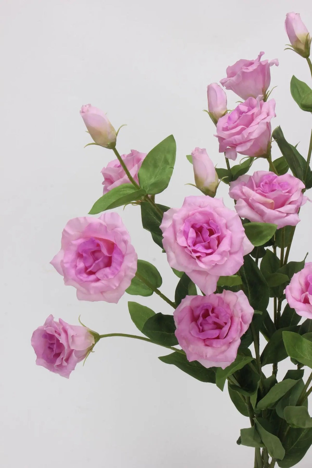 Real Touch lisianthus purple petal and foliage detail