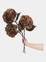 Real Touch Maillard Hydrangea – Brown stems held in hand