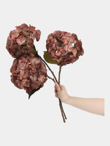 Real Touch Maillard Hydrangea – Vintage Rose stems held in hand