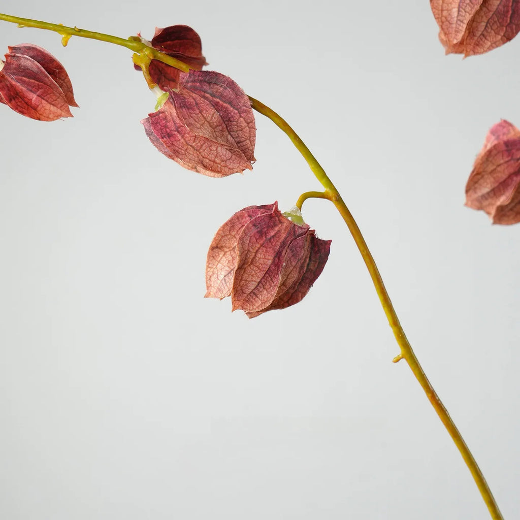 Faux Lantern Fruit Stem -Burgundy 35"