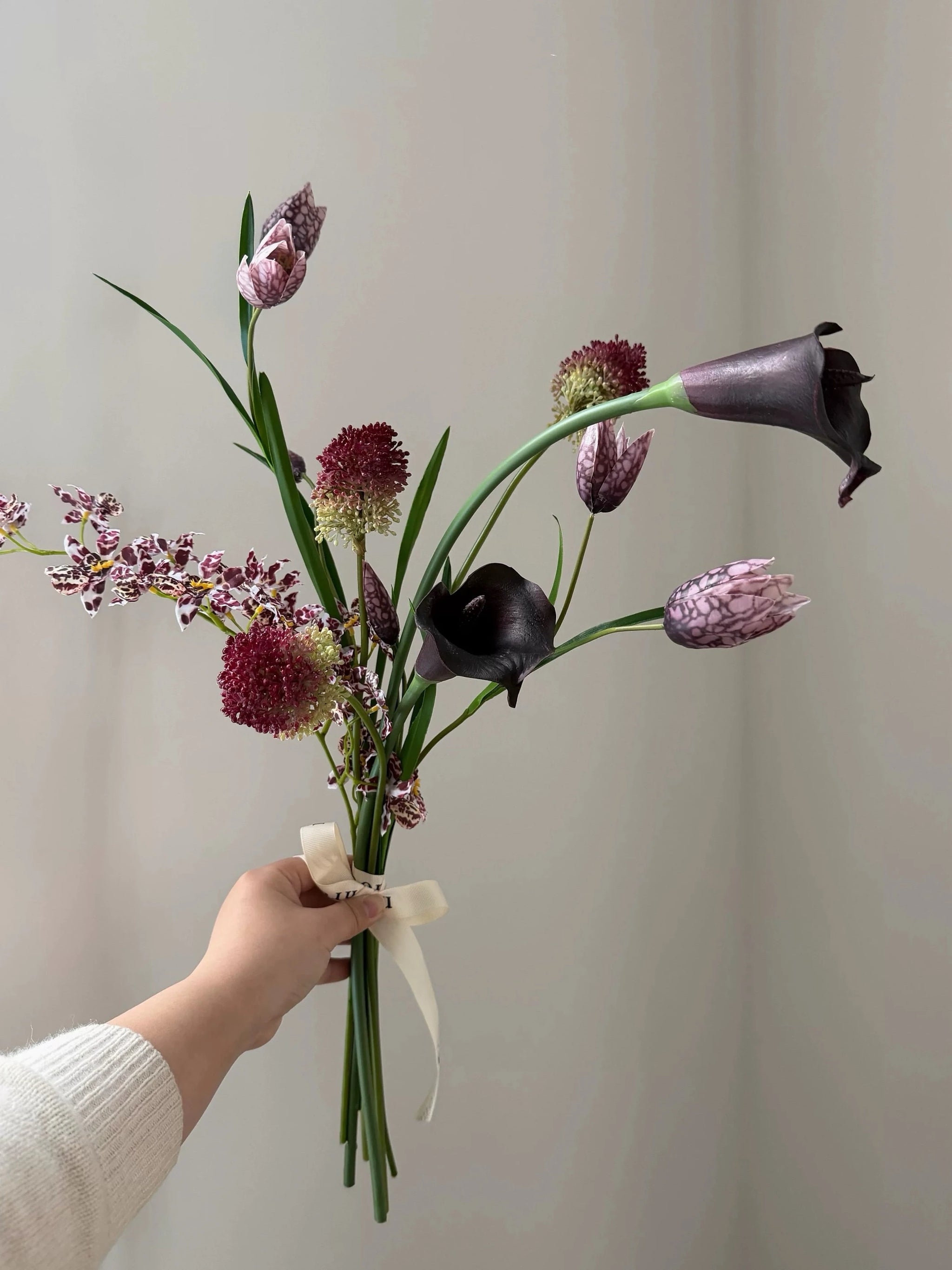 The Midnight Botanica: Fritillary & Calla Lily Faux Flower Bouquet