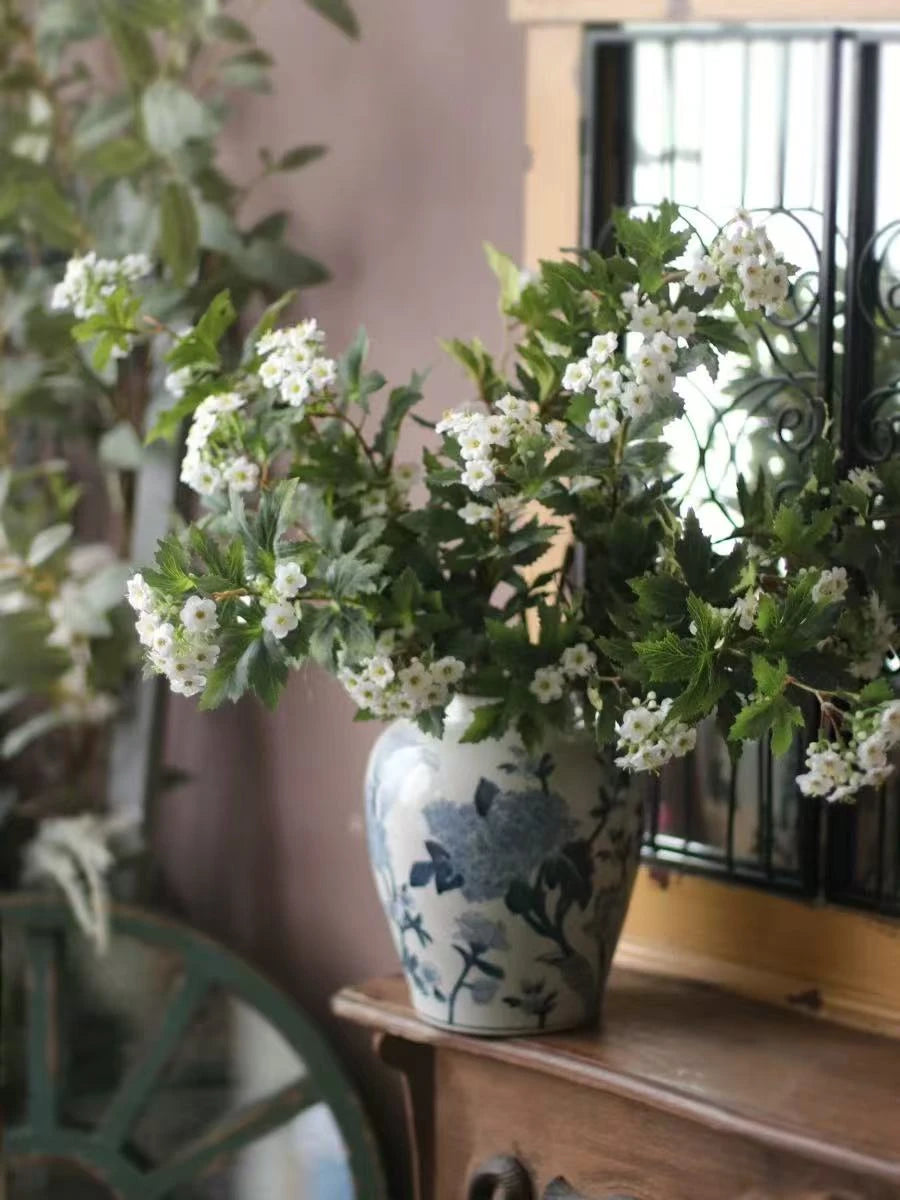 Künstlicher Schneeball-Viburnum-Zweig in Weiß – 79 cm