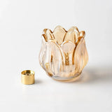 Amber Glass Tulip Incense Holder